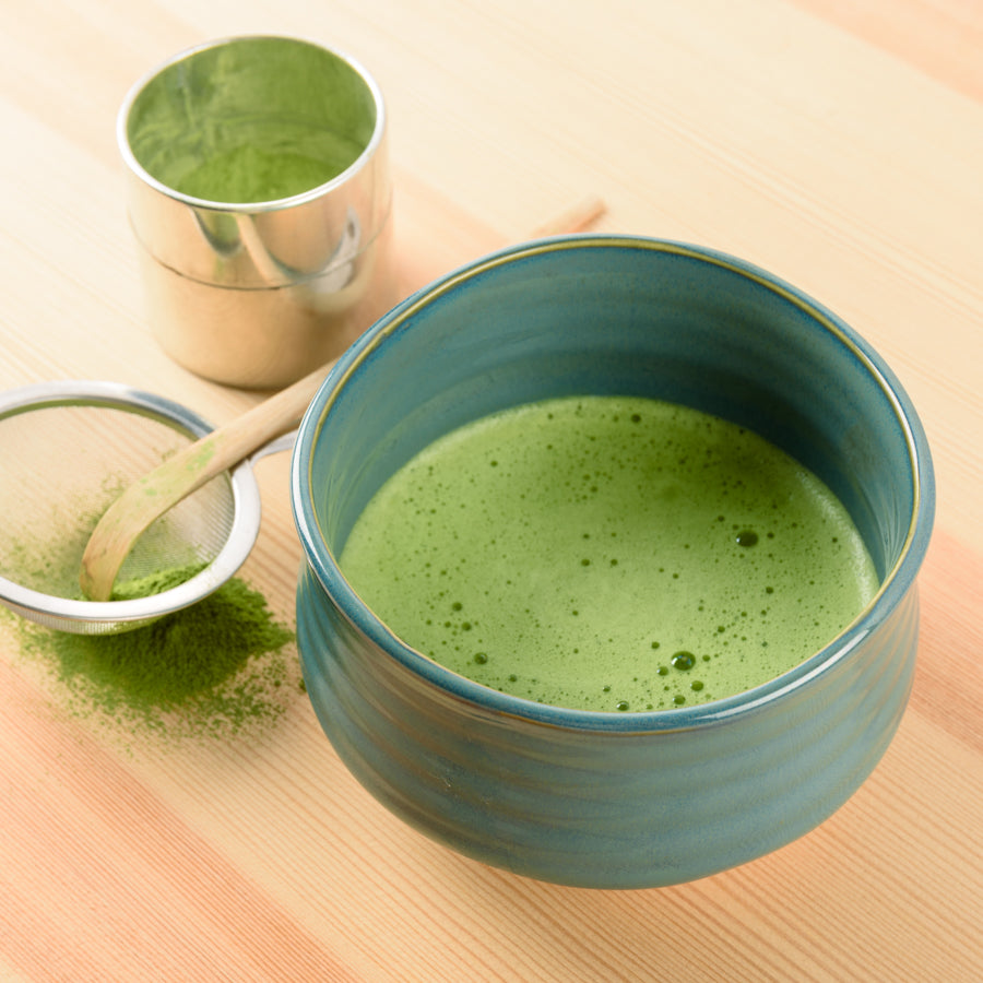 Matchaskål – Blågrön