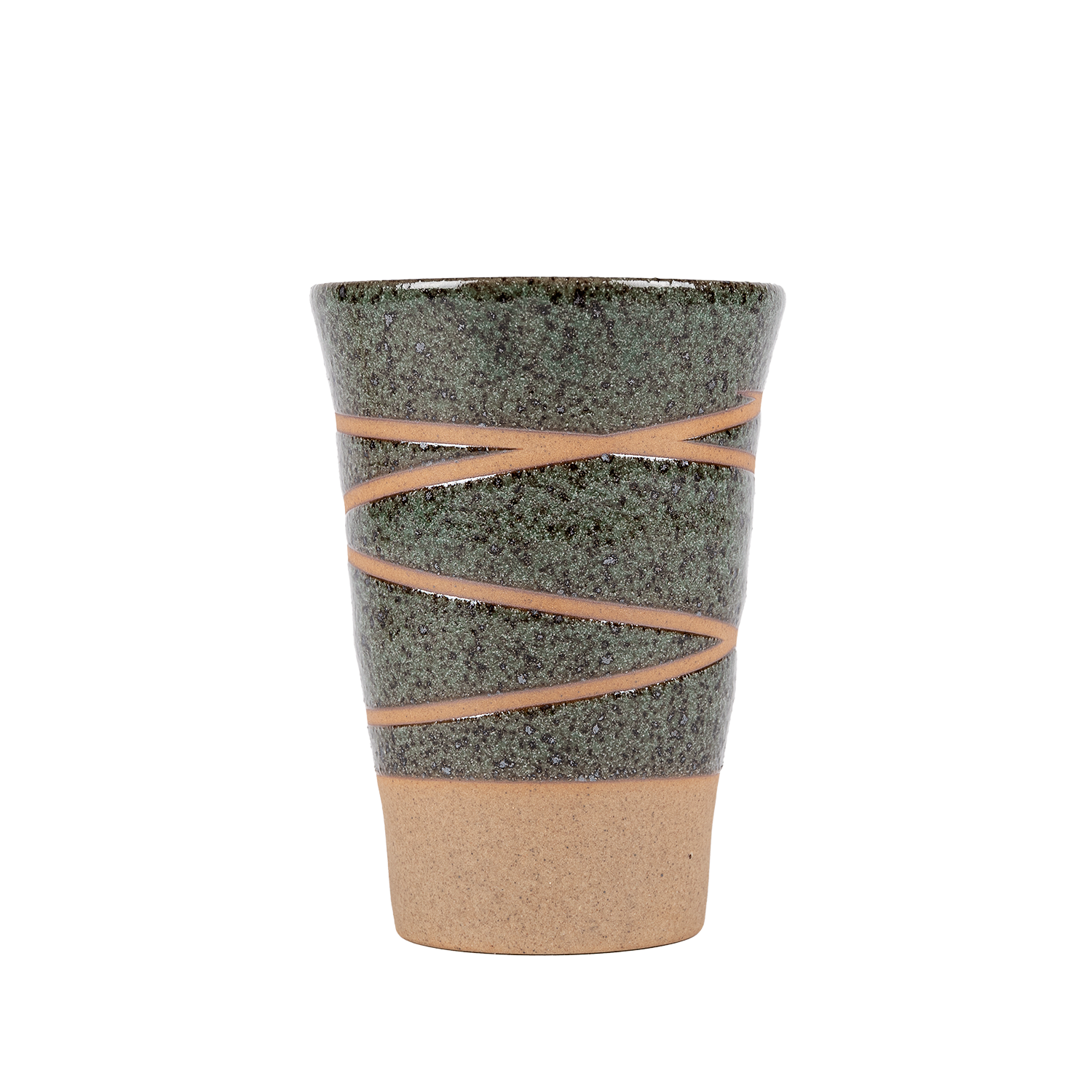 Matchalatte-mugg – Mönstrad Grön & Beige