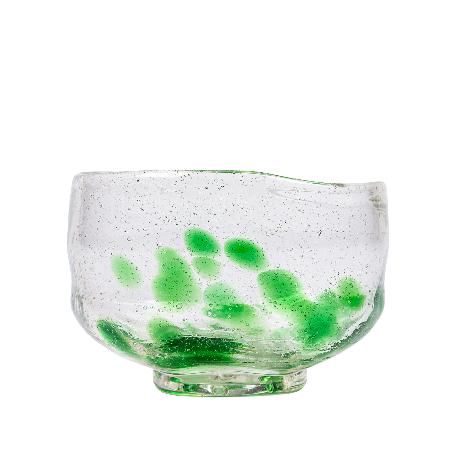 Matchaskål i glas – Mönstrad Grön