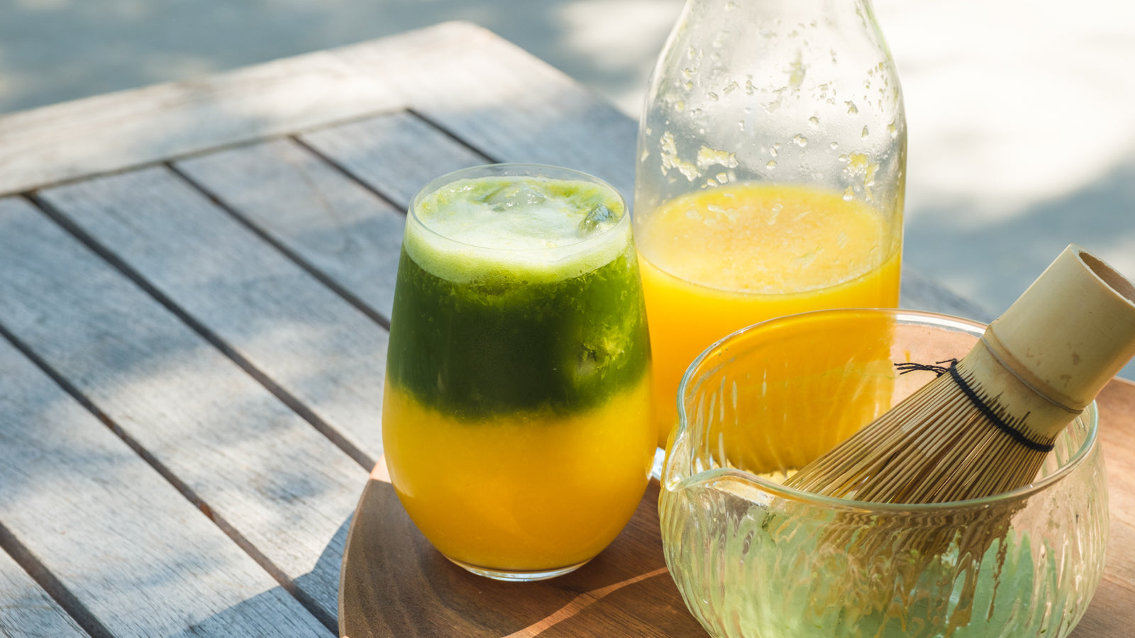 Ismatcha med apelsinjuice