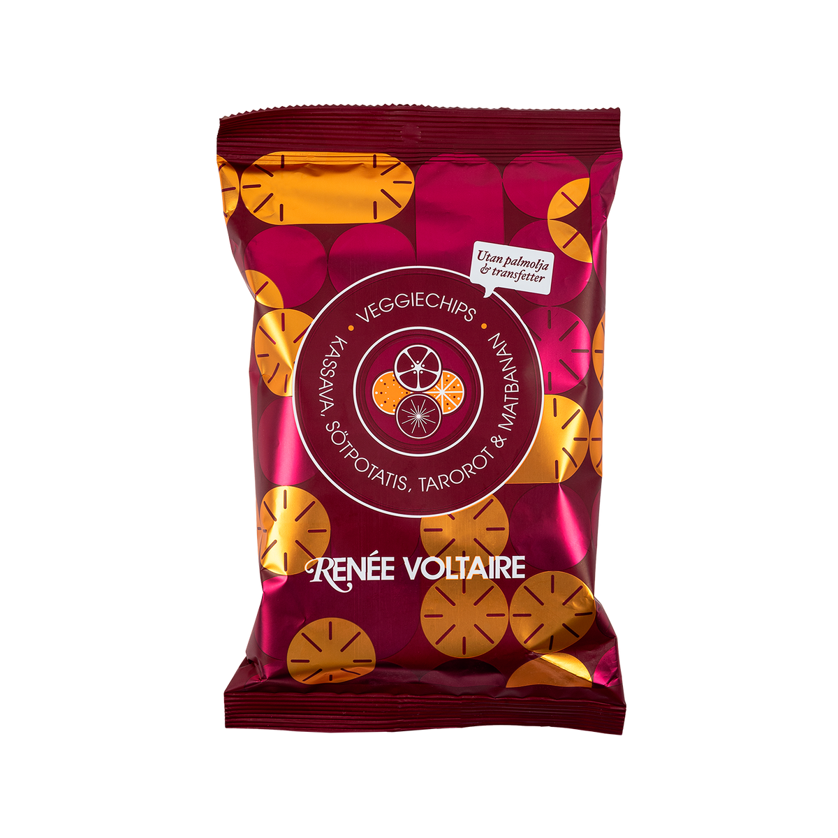 Veggiechips – Kassava, Sötpotatis, Tarorot & Matbanan – Renée Voltaire